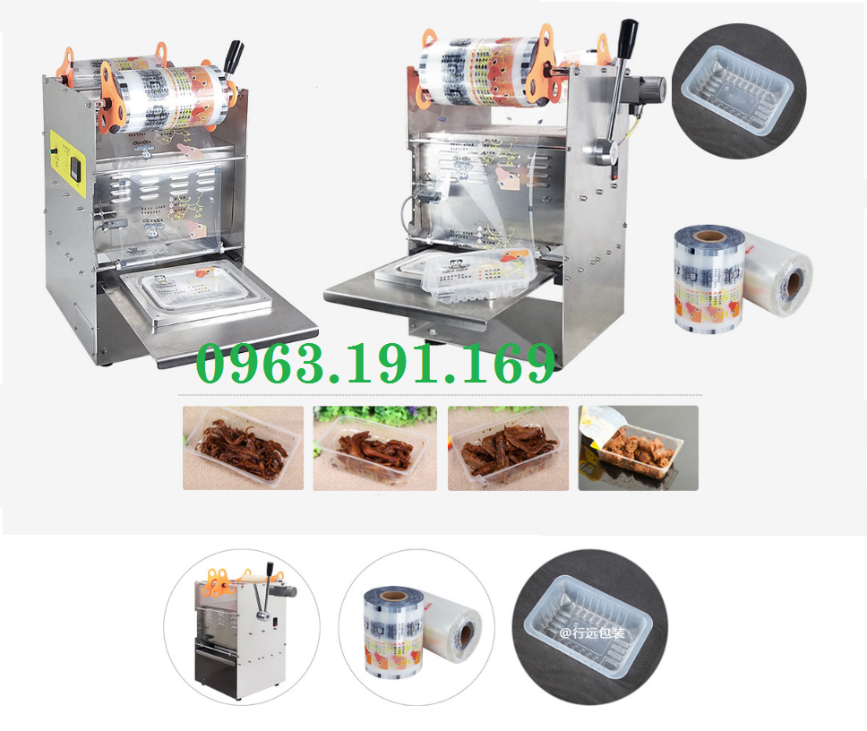 M&aacute;y d&aacute;n m&agrave;ng khay thực phẩm